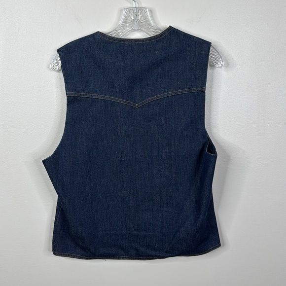 Vintage VTG Panatele Levi's Dark Blue Denim Western Style Vest - Picture 4 of 5